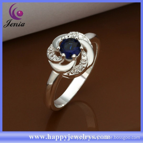 Alibaba whoelsale price blue zircon stone cheap price wholesale value 925 silver ring (CR337)